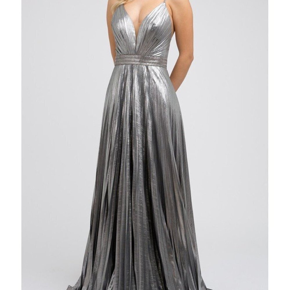 N/A Charcoal Silver Gray Evening Wedding Dress JT226 - Picture 8 of 10
